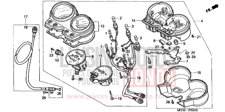 MESSGERAET (CB500) von CB1300 Super Bold'or ABS MOODY BLUE METALLIC (PB296) von 2002